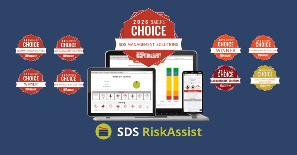 SDS RiskAssist awards including 9 Canadian Occupational Safety magazine Reader's Choice awards